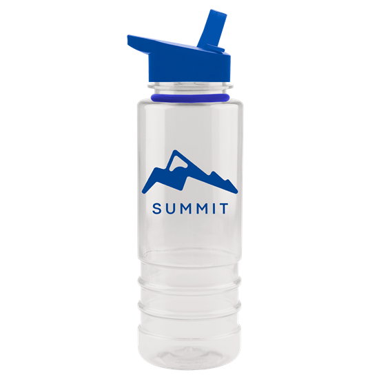 Admiral 24 oz. Tritan™ Transparent Bottle With Flip Straw Lid And Accent Collar