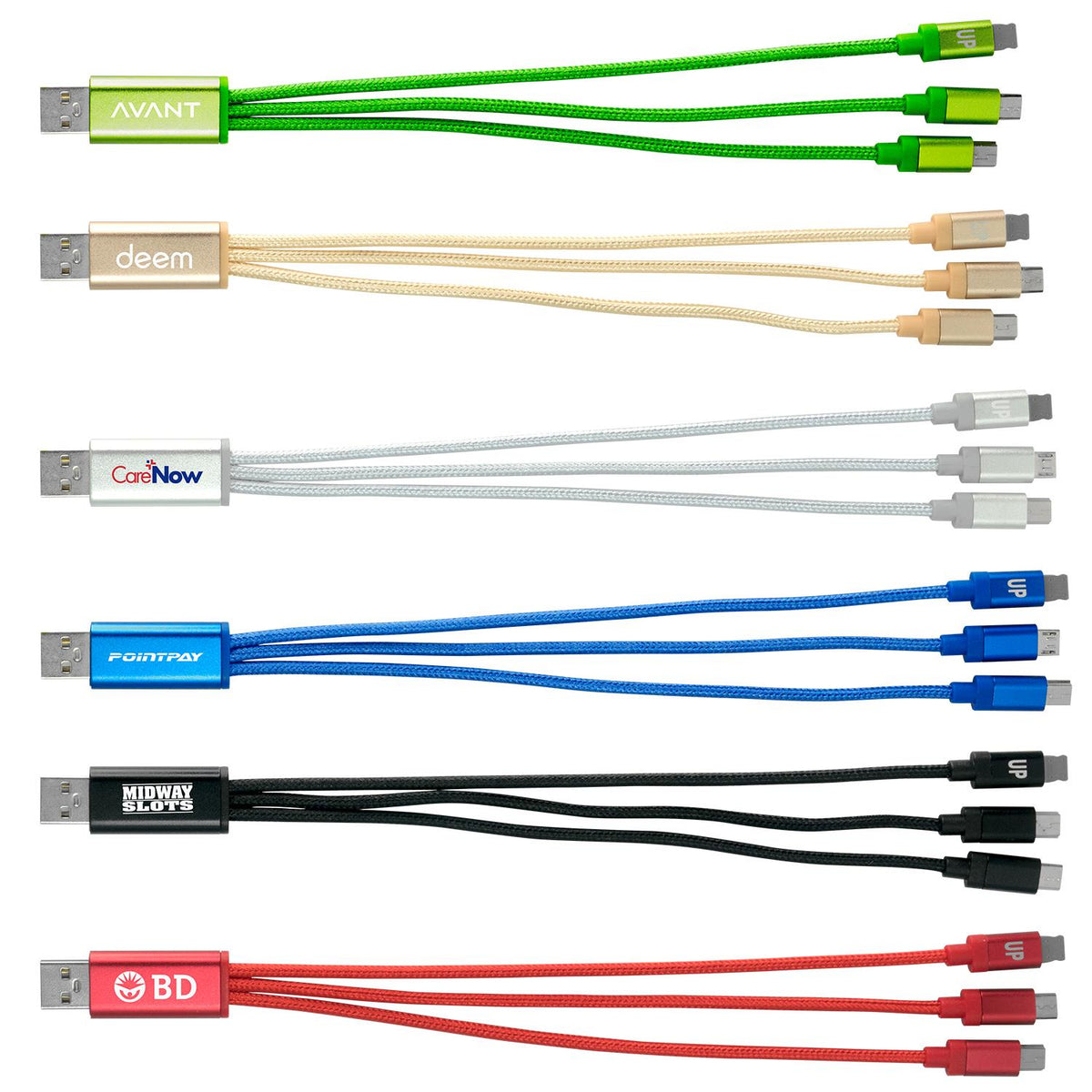 Metallic 3 in 1 Charging Cable
