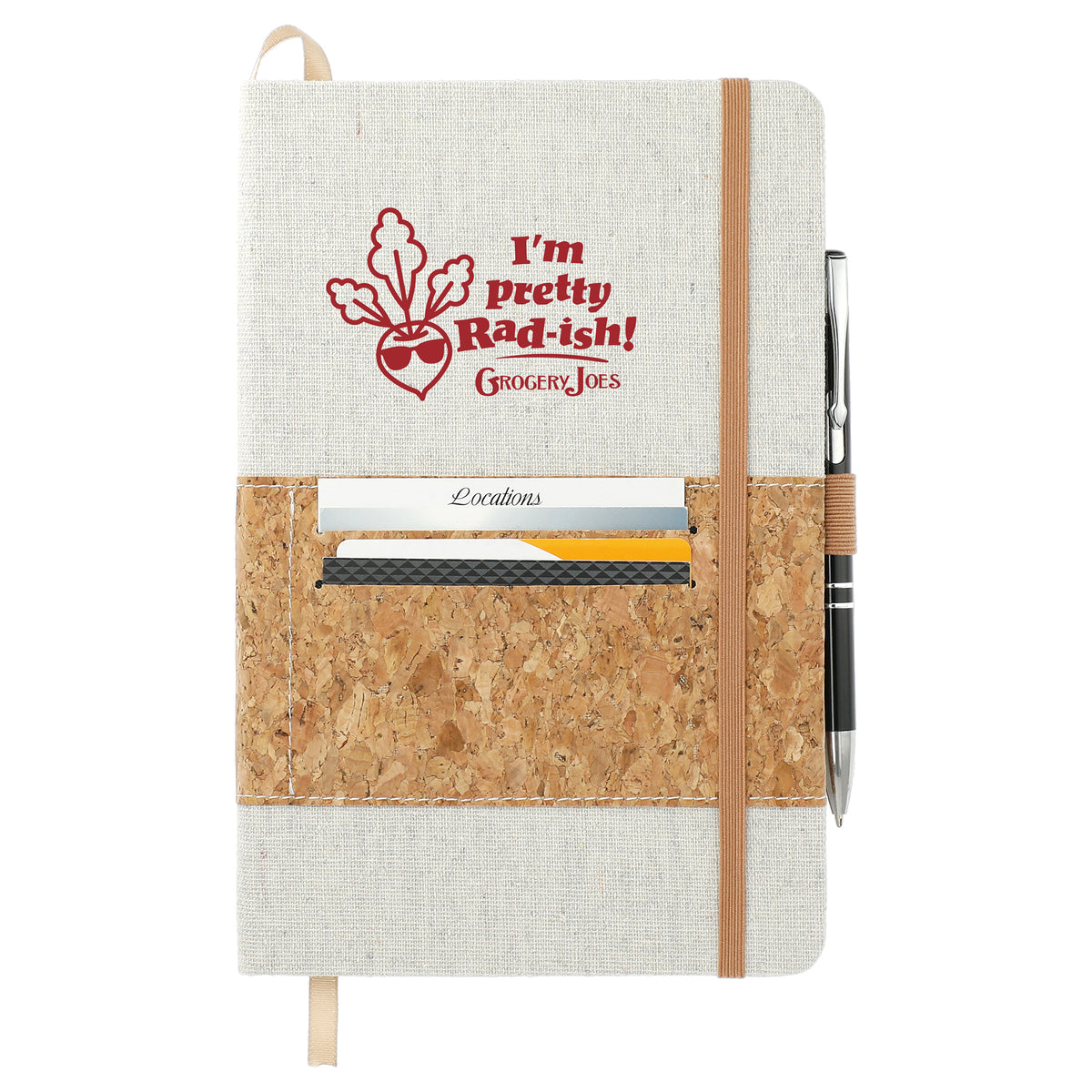5.5&quot; x 8.5&quot; Recycled Cotton and Cork Bound Notebook