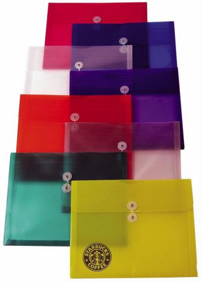 Gusseted Side Open Poly Envelope with String  or Velcro Closure